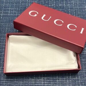 Gucci Red Gift Box with Soft Cream Pouch